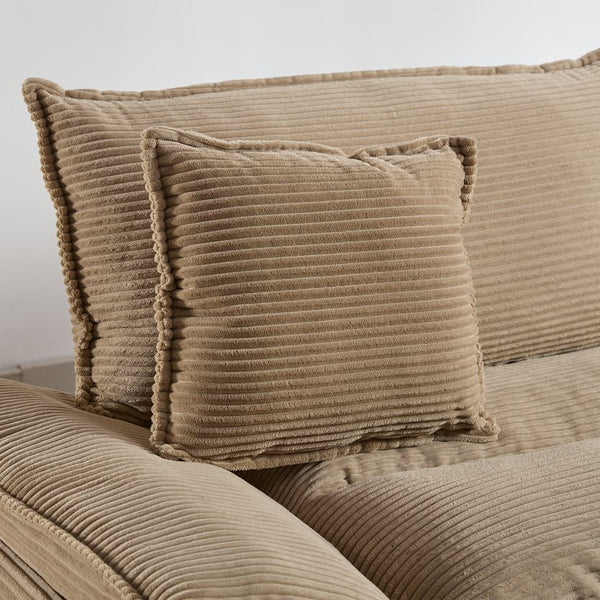 English Elm Corduroy Modern Sofa Sleeper Loveseat with Double-Layer Cushions, Two Pillows, Sturdy Frame 84" khaki W676P227338