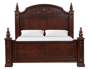 English Elm Lyndon King Bed Post With Cherry Finish - Classic Craftsmanship & Stunning Design For Your Bedroom B078S00596