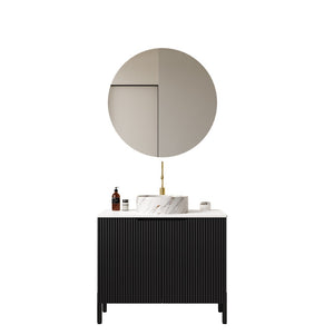 English Elm Turio 30" Freestanding Bathroom Vanity With Soft-Close Doors, Elegant White Basin & Stone Countertop W2615S00471-GIGA