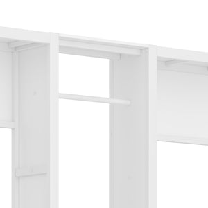 English Elm Twin Twin Murphy Bed with Metal Frame, Foldable 2-in-1 Space-Saving Design, Built-In Wardrobe, Shelves, Power Outlets and Durable Storage Solution White W1580S00287