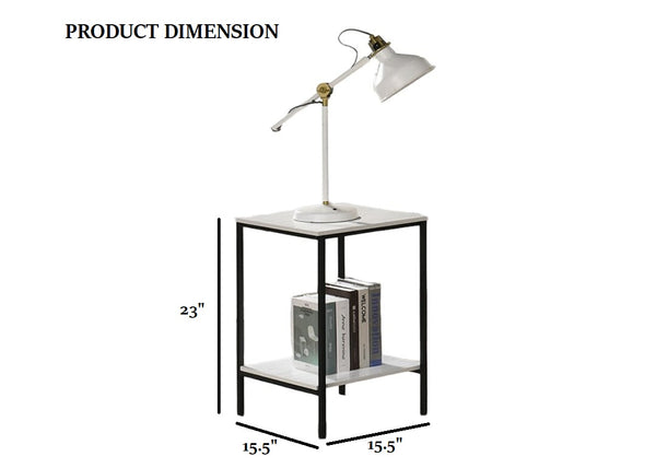 English Elm White Modern 3pc Table Set with Angular Geometric Metal Bases, Engineered Wood Surfaces, Sleek Living Room White 47 L x 21 W x 5 H B2741P392070