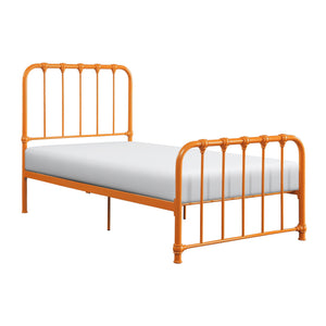English Elm Metal Bed Bethany Queen Platform with Curved Headboard and Timeless Accent Joints for Stylish Rooms Orange 47.25 L x 41.75 W x 4 H B011P265604