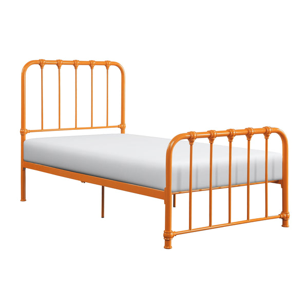 English Elm Metal Bed Bethany Queen Platform with Curved Headboard and Timeless Accent Joints for Stylish Rooms Orange 47.25 L x 41.75 W x 4 H B011P265604