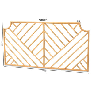 English Elm Modern Woven Rattan Queen Headboard Chevron Artisan Craft for Bohemian Bedroom Decor B2750P470055