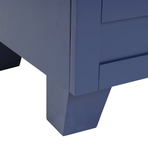 English Elm 30" Vanity with Ceramic Sink and Solid Wood Frame, Soft-Close Drawers, Compact Coastal Style, Durable Construction Blue W2896P344081