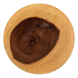 English Elm Hand-carved Solid Suar Wood Pedestal Accent Table with Scalloped Edge Boho Decor B2750P467852