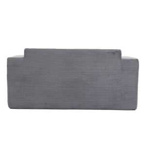 English Elm Convertible Floor Sofa Bed with Memory Foam and Ribbed Corduroy for Small Spaces Gray W395P438027