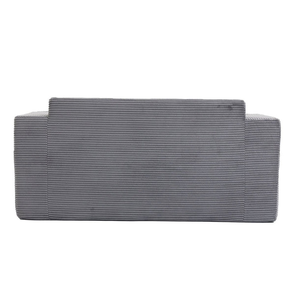 English Elm Convertible Floor Sofa Bed with Memory Foam and Ribbed Corduroy for Small Spaces Gray W395P438027