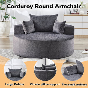 English Elm 55'l Chenille Sleeper Accent Chair Fluffy Cloud Design for Bedroom or Lounge W834P431155