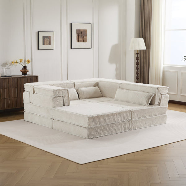 English Elm Compression Mahjong Sofa - Versatile Modular Floor Bed With Memory Foam & Soft Fleece, No Assembly W3723S00023