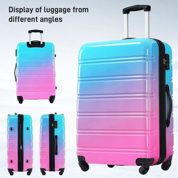 English Elm Hardshell Polycarbonate 3 Piece Luggage Set Spinner Wheels Tsa Lock Expandable Travel Blue+Red N732P184448W