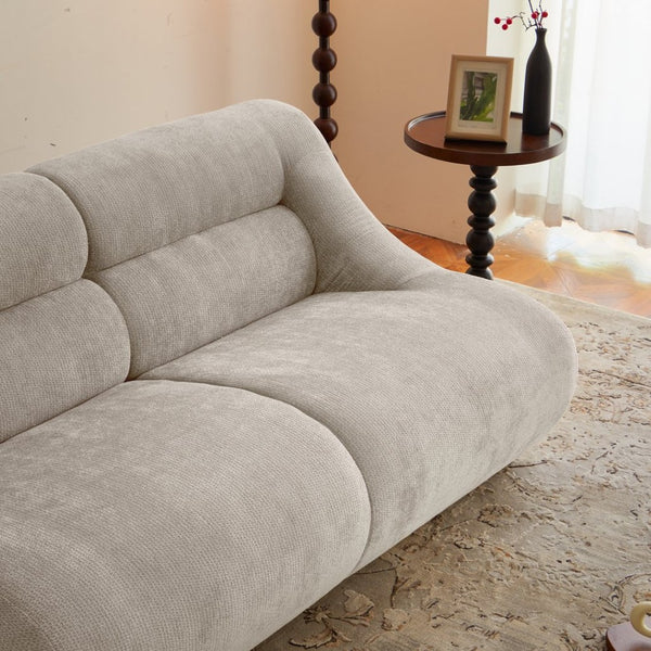 English Elm Shoes Chenille Memory Foam Loveseat Deep Seat Sofa for Apartments and Small Living Rooms Beige W668P381926