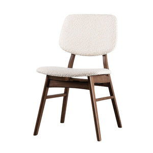 English Elm 2pc Side Chair with Mid-Century Angled Legs Upholstered Seat & Back, Warm Wood Frame Comfort Beige,Walnut 40 L x 23 W x 6 H B2741P406246