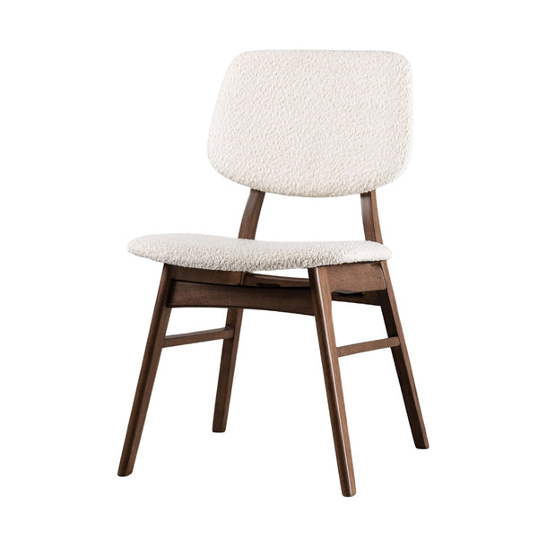 English Elm 2pc Side Chair with Mid-Century Angled Legs Upholstered Seat & Back, Warm Wood Frame Comfort Beige,Walnut 40 L x 23 W x 6 H B2741P406246