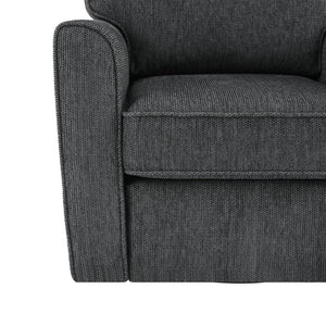 English Elm 360° Swivel Chair Accent Barrel Armchair with Chenille Upholstery, Deep Seat & Side Storage Pockets Grey N719P283037E