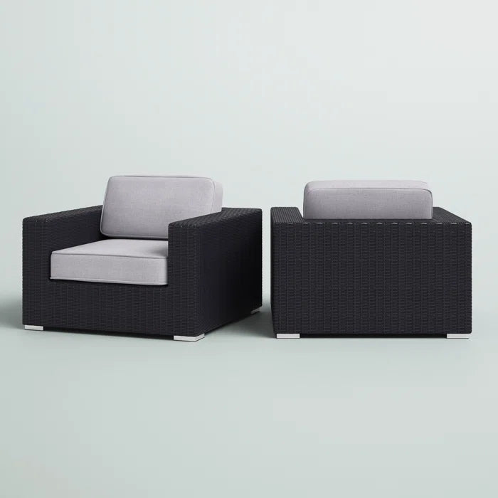 English Elm Fully Assembled Patio Chair Set With Plush Cushions – Modern, Weather-Resistant Comfort For Outdoors B120S00014