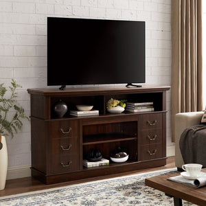English Elm Retro 60 Inch Media Console with Enclosed Storage Mid Century Modern Living Room W2275P460426