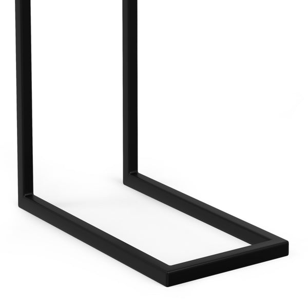 English Elm Skyler Natural C Side Table with Inlay — Handcrafted Mango Wood & Black Metal, Slide-Under Laptop Table B136P203444