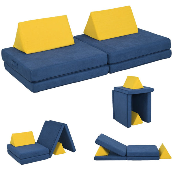 English Elm Qaba 12 Piece Modular Foam Toddler Play Sofa Set for Creative Playroom Fun W2225P249709