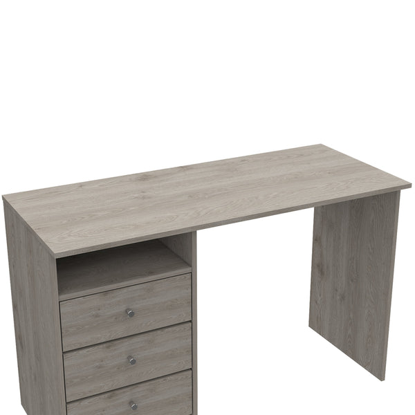 English Elm Computer Desk Nemocon 3-Drawer Light Gray — Spacious 46" Top, Open Shelf, Modern Minimalist Design B097S00097