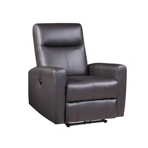 English Elm Top Grain Leather Power Motion Recliner Brown — Tufted Back, Sloped Arms, Modern Comfort & Durable Upholstery B016P317032