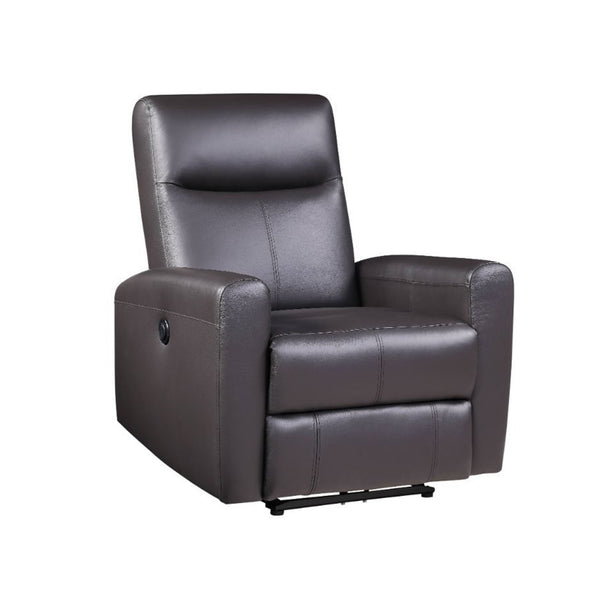 English Elm Top Grain Leather Power Motion Recliner Brown — Tufted Back, Sloped Arms, Modern Comfort & Durable Upholstery B016P317032