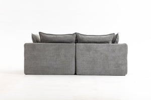 English Elm 74.8" Oversized Modular Cloud Sofa Deep Seat Cotton Linen Upholstered Living Room Couch Antique Grey W2530P458025