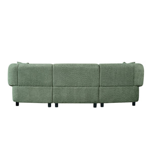 English Elm Christopher Knight Home® - 98.5" Curved Contemporary 3-Seater Sofa with Boucle Upholstery, Plush Foam Comfort and Solid Wood Frame Green N767P333660G