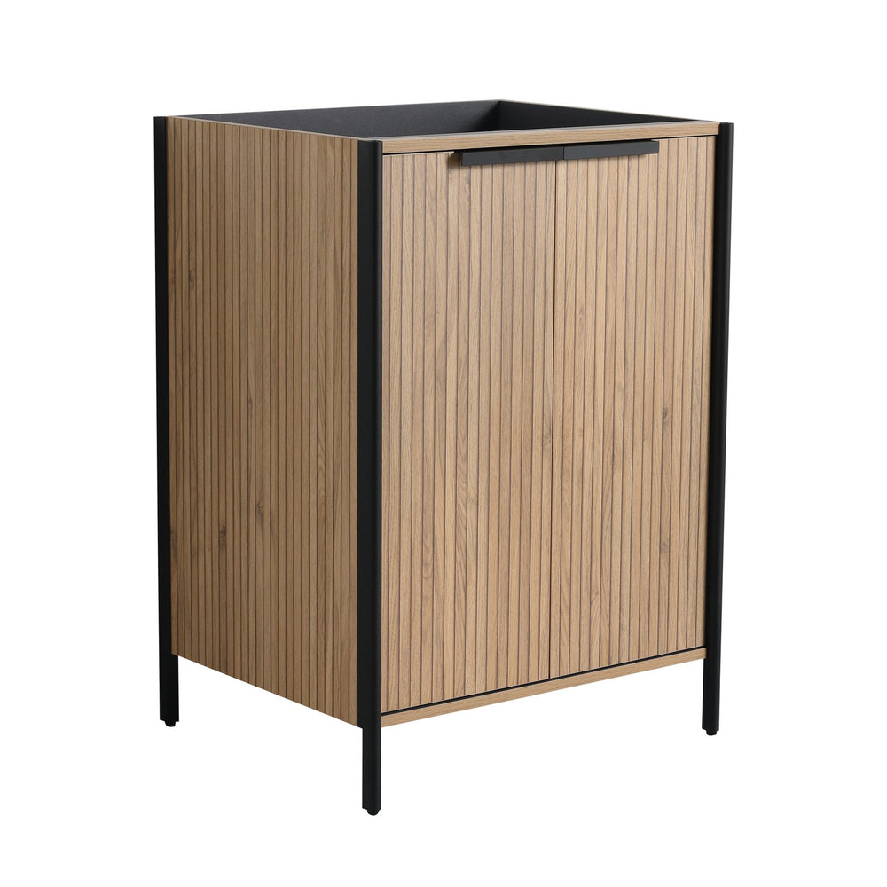 English Elm 24" Freestanding Bathroom Vanity Modern 24in Plywood Cabinet with Soft-Close Hinges, Adjustable Shelf, Scratch & Water-Resistant Finish, KD Packing Excludes Sink W999P251003