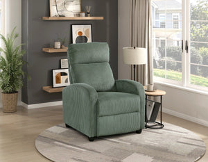 English Elm Modern Parsons Push Back Recliner Chair in Soft Corduroy Fabric — Sleek Comfortable Living Room Lounger with Solid Wood Frame and Easy Recline Mechanism Green 30 L x 27 W x 21.5 H B011P395854