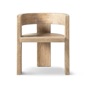 English Elm Soren Reclaimed Elm Sculptural Dining Chair with Wraparound Back Wabi-sabi Craft Natural B2719P474460