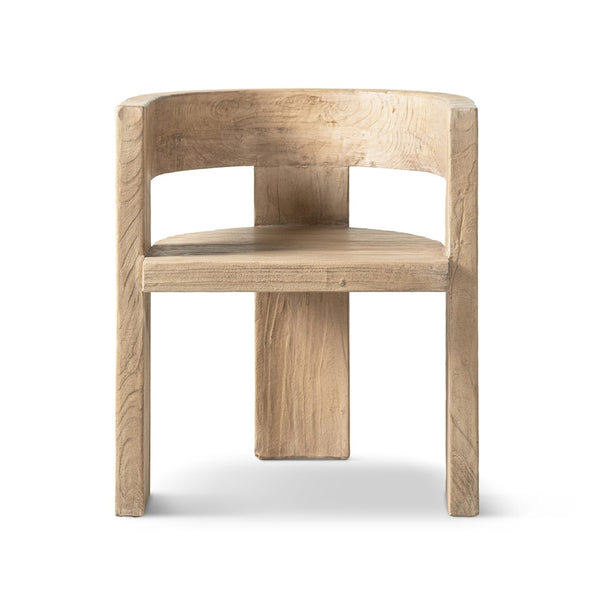 English Elm Soren Reclaimed Elm Sculptural Dining Chair with Wraparound Back Wabi-sabi Craft Natural B2719P474460