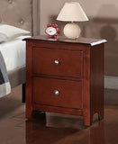 Cherry Finish Nightstand with 2 Drawers - Stylish, Sturdy, Contemporary Design