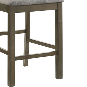 English Elm Omal Farmhouse Counter Height Dining Chairs Slatted Wood Frame Gray Upholstered Seat B056P417087