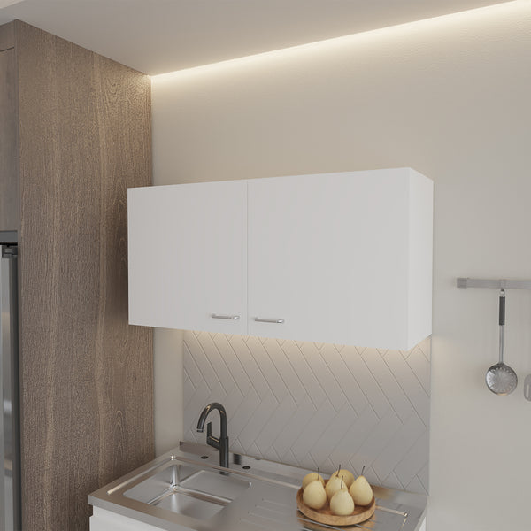 English Elm Wall Cabinet Fairwood White — Compact Engineered Wood Kitchen Storage with Two Shelves, Easy-Clean Finish B092P250511