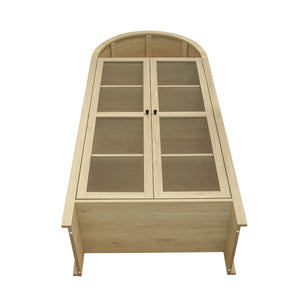 English Elm 70.28" Tall Arched Kitchen Pantry - Modern Farmhouse Cabinet With Adjustable Shelves For Versatile Storage W688P204446