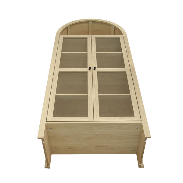 English Elm 70.28" Tall Arched Kitchen Pantry - Modern Farmhouse Cabinet With Adjustable Shelves For Versatile Storage W688P204446