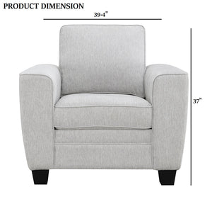 English Elm Light Gray Transitional Accent Chair 39.4"W Plush Chenille & Faux Fur Upholstery Black Tapered Legs B2741P397634