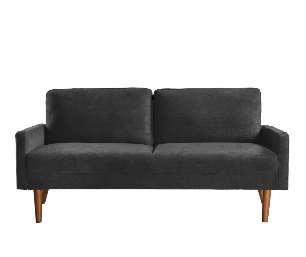 English Elm Velvet Kent 3-Seater Sofa with Plush Upholstery, European Modern-Vintage Design and Durable Build Black B2735P291964
