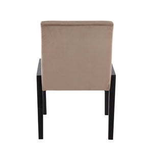 English Elm Carmen Contemporary Chair Set Of 2 - Plush Light Brown Velvet & Black Wood For Modern Elegance B202S01314