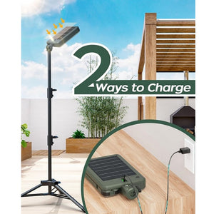 English Elm 10000lm Rechargeable Work Light 15000mAh Telescopic 72" with Detachable Lamp, USB-C & Solar Power W3355P391566
