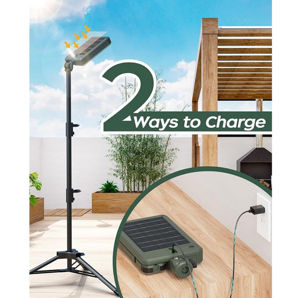English Elm 10000lm Rechargeable Work Light 15000mAh Telescopic 72" with Detachable Lamp, USB-C & Solar Power W3355P391566