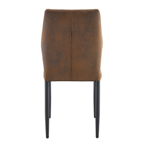 English Elm Set of 4 Brown Shell-Pattern Dining Chairs with Ergonomic Tech Fabric, Sturdy Metal Legs, 37" Brown+Black W1151P359591