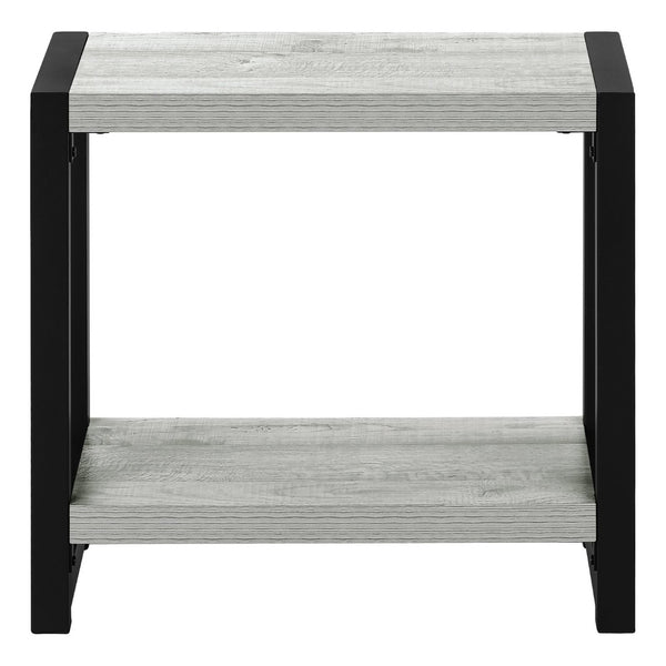 English Elm Accent Table Two Tier Narrow Black Laminate Metal Legs Modern Living Room Bedside B2710P218938