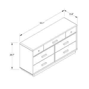 English Elm Valencia Seven Drawer Wide Dresser Dual Tone Laminate Matte Black Pulls Bedroom B2733S00020