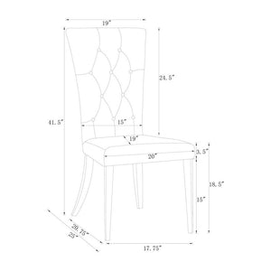 English Elm Set Of 2 Plush Velvet Side Chairs With Chrome Legs - Modern Glam Design For Dining & Accent Spaces B016P227275-GIGA