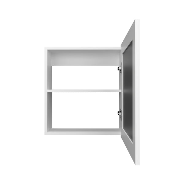 English Elm Medicine Compact Wall Cabinet with Mirror Door, Engineered Wood Storage, Durable, Space-Saving Design White 24.8 L x 20.08 W x 3.94 H B097P250869