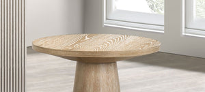 English Elm Unique Cone Base Pedestal End Table Contemporary Round Accent Table Rubberwood & Veneer Durability Oak 23 L x 23 W x 4 H B2741S00442