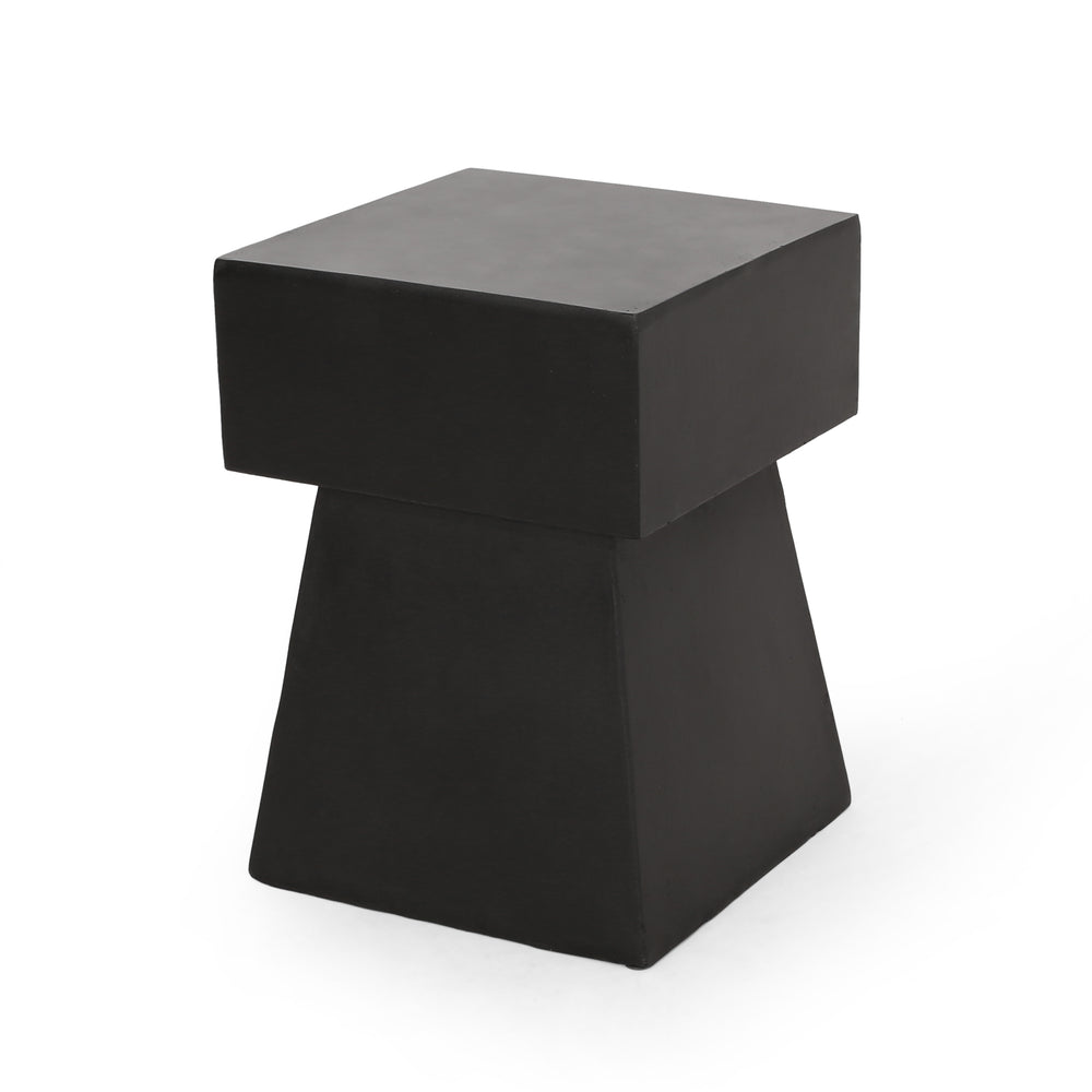 English Elm Christopher Knight Home® - AESOP Pedestal Side Table in Black Lightweight Concrete — Modern No-Assembly Accent Table, 19" H 67585.00BLK