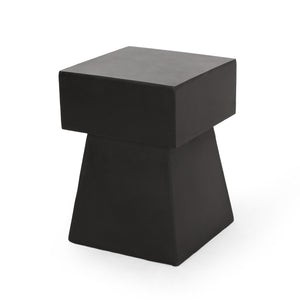 English Elm Christopher Knight Home® - AESOP Pedestal Side Table in Black Lightweight Concrete — Modern No-Assembly Accent Table, 19" H 67585.00BLK